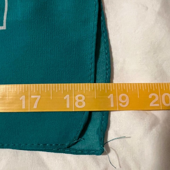 Effy Hematian Sheer Scarf Teal Turquoise Sheer Signature 18.5 x 58 - Picture 5 of 5